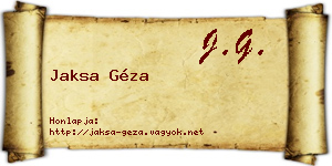 Jaksa Géza névjegykártya