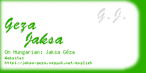 geza jaksa business card